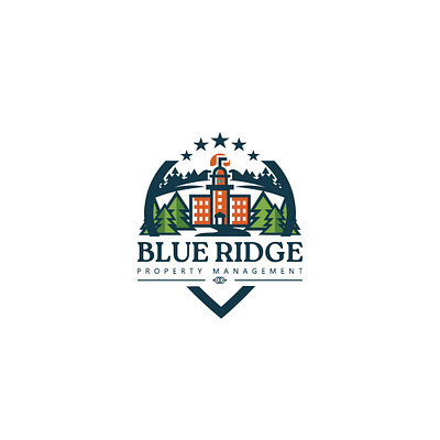 BLUERIDGE Property Management branding design emblem logo logo design vector