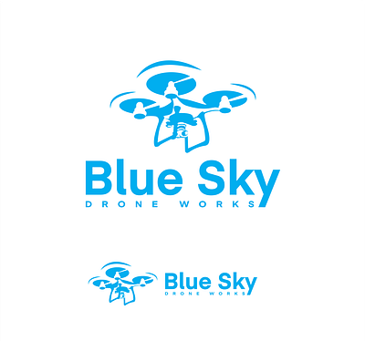 Blue Sky Drone Works branding logo logo design