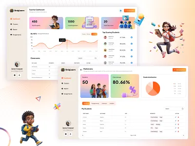 UniqLearn - Educational Dashboard assignment dashboard design education saas student study teacher uiux