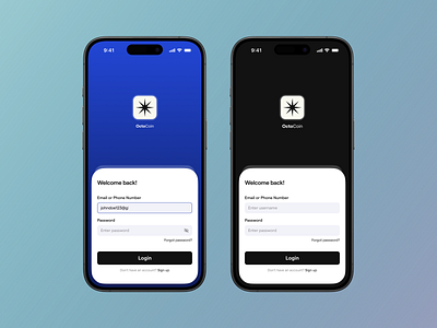 Login Page Design app clean crypto darkmode design figma lightmode minimalistic mobile ui web3