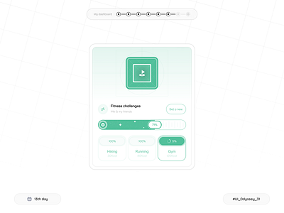 Fitness Challenge Component🔥 component design exercise fitness gym health meditation minimal product product design running ui ux workout yoga