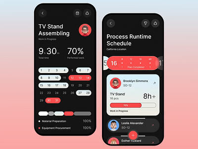 Production Management Mobile App app app design app ui design efficiency interface design mobile app design mobile ui mobile ux modern ui productivity progress tracking project management scheduling team collaboration ui ui design ux ux design workflow