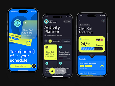 Planable - Task Management App app branding colorfull design management mobile planner statistic task ui uidesign user experience userinterface ux