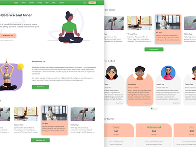 Yoga Studio Landing Page UI Design design figma fitness health landing page ui ui design uiux web design website design yoga