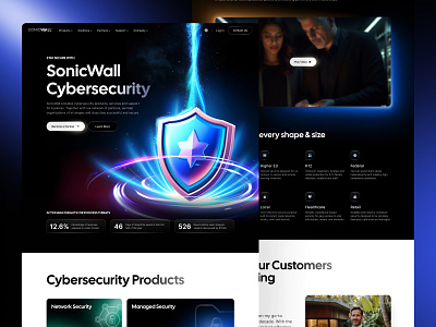 SonicWall - Redesign Concept abstract color concept cybersecurity design experience figma home kopanlija page redesign simple ui ux web website