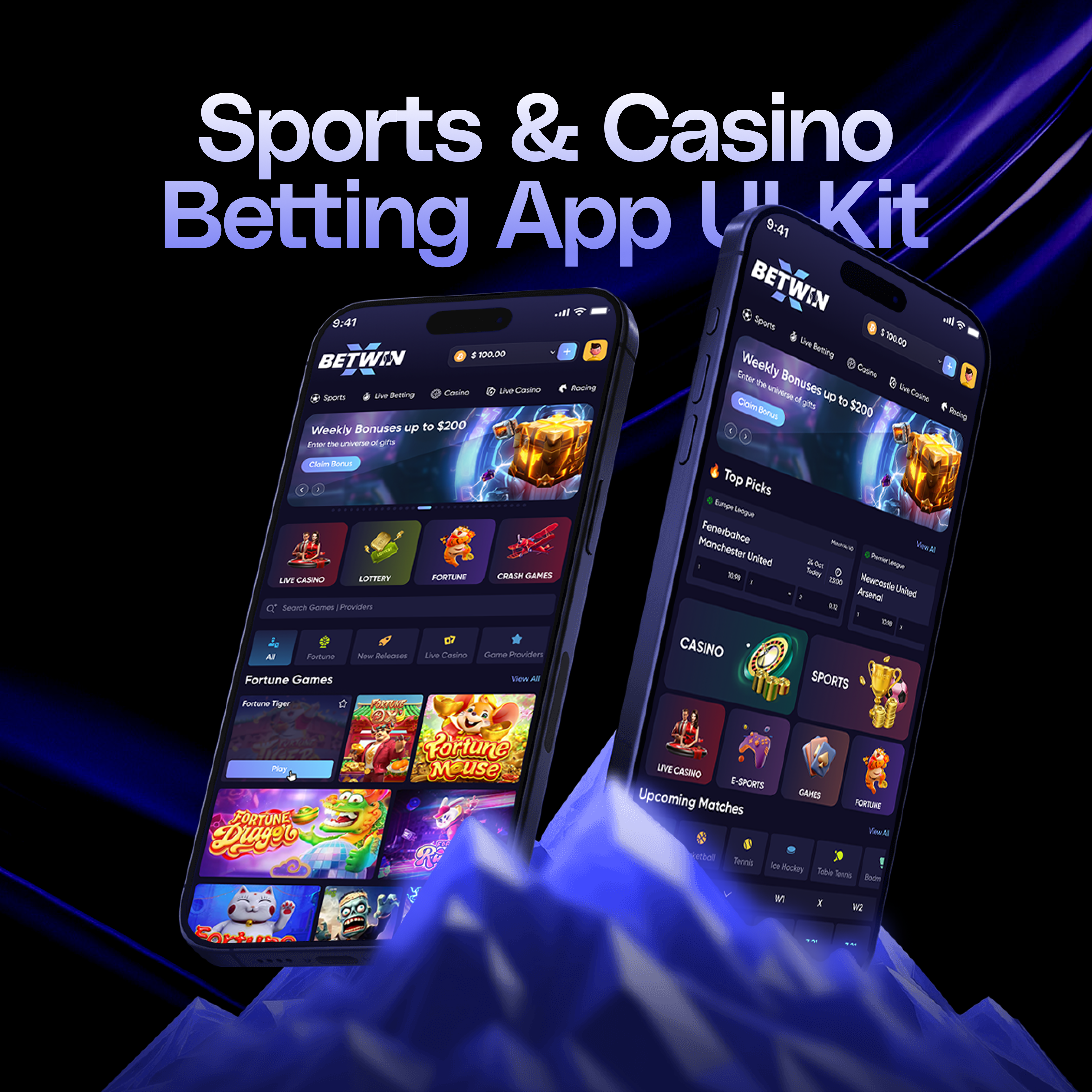 Sports & Casino Betting App UI-Kit app app design betting casino design figma sheroz sports ui