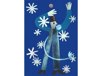 Personal artwork: collage blue character characterdesign collage illustration illustrator snow snowflake star