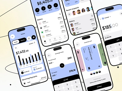 Finance Management App Concept app ui b2b bank clean emoney ewallet finance fintech ios mobile mobile app money money transfer online wallet payment saas startup transaction