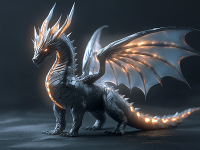 Twilight Ember 3d modelling 89yf2t3 blender cgi creature dragon fantasy glowing mystical whimsical