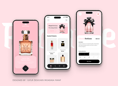 Almas Perfume App - UI/UX Design animation app branding design flat graphic design icon illustration illustrator logo logo design minimal typography ui ux