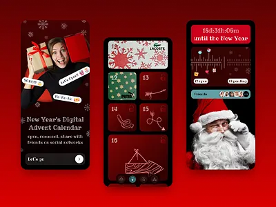 Elegant Digital Advent Calendar Design for the New Year advent calendar figma mobile ap new year ui ux web design