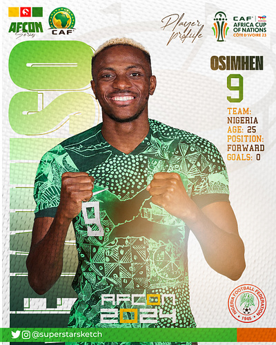 VICTOR OSIMHEN Sports Player Profile afcon african african cup of nations footballer galatasaray graphics napoli nigerian osimhen player profile soccer sports designer world cup