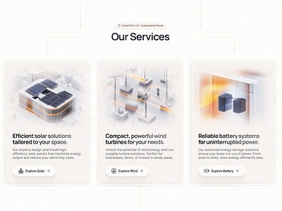 GreenTech 2.0 Services ai clean design eco illustration modern renewable solar ui ux wind