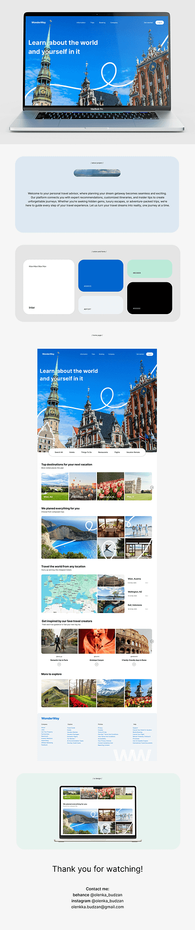 WonderWay travel advisor website graphic design travel ui webdesign website
