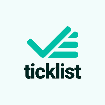 Logo design for a fictional brand called TickList logo design