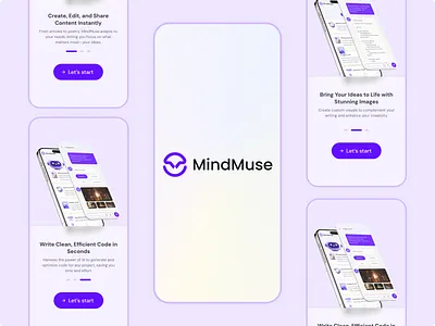 MindMuse - Ai Onboarding Experience ai ai chat ai generated chat ai chat application chat gpt mobile app mobile application onboarding onboarding design onboarding ui splash sceen ui ui animation ui design ui onboarding user experienc user interface design ux ux design