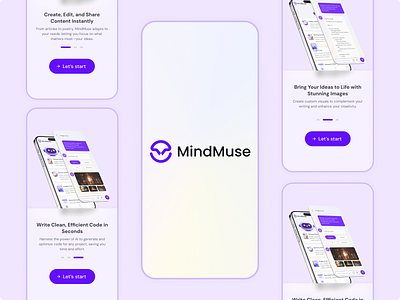 MindMuse - Ai Onboarding Experience ai ai chat ai generated chat ai chat application chat gpt mobile app mobile application onboarding onboarding design onboarding ui splash sceen ui ui animation ui design ui onboarding user experienc user interface design ux ux design