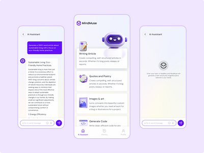 MindMusehome page ai app ai application ai content app ai generator app ai mobile app chat app ux chat gpt chat gpt app content creation app content generator app figma design main page design mobile app mobile home page mobile ui mobile ui design ui app design ui design ux design