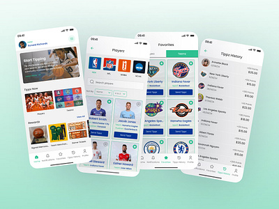 Tip Player Mobile App UI app basketball design football mobile app player player tips team tip tips ui ui design uiux uiux design user interface