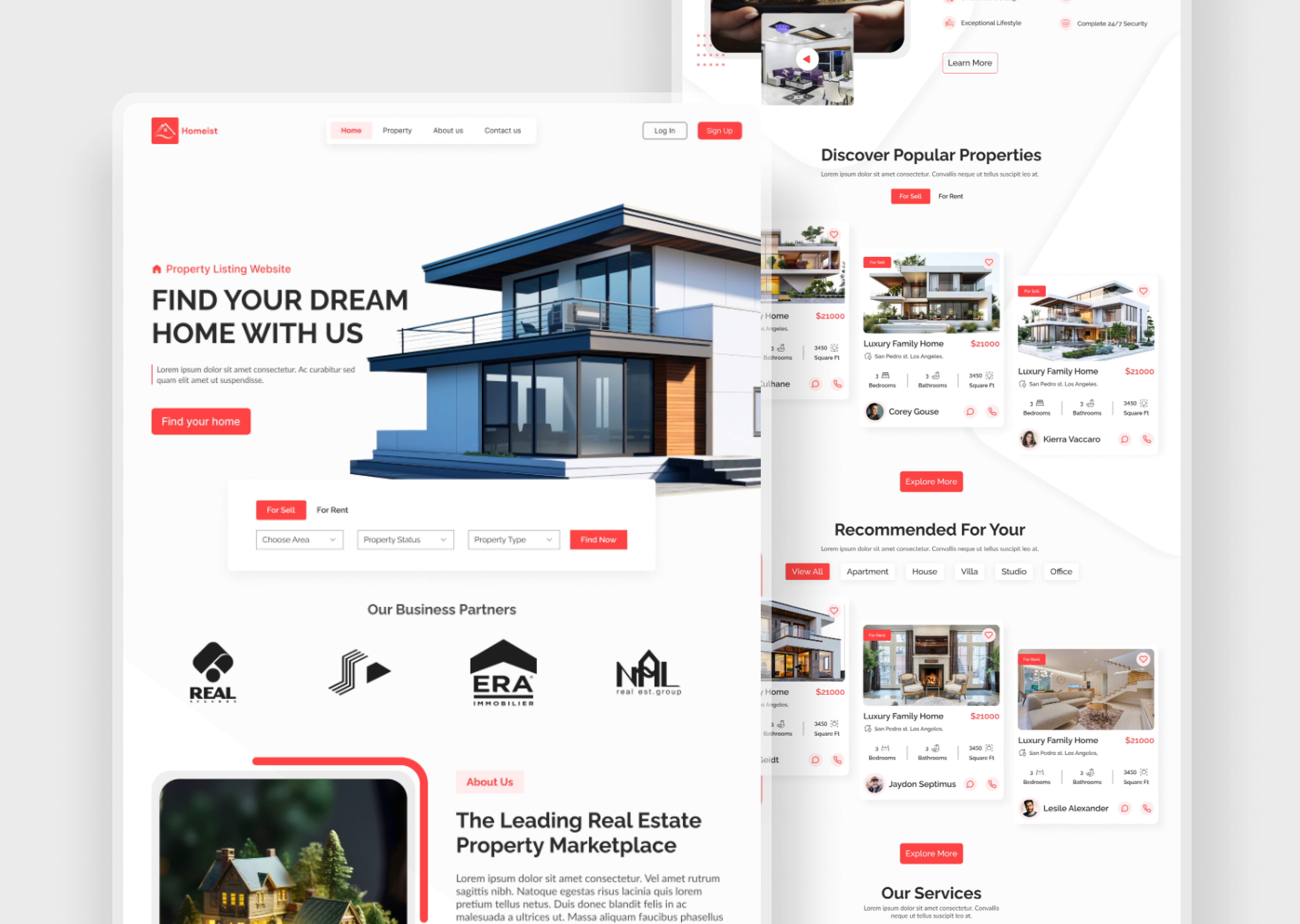 Property Listing Real Estate Website Landing Page Design landingpage product design real estate ui design uiux