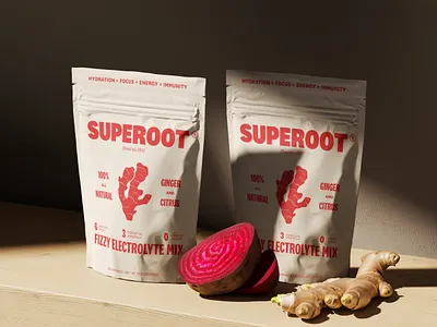 Superoot branding packaging