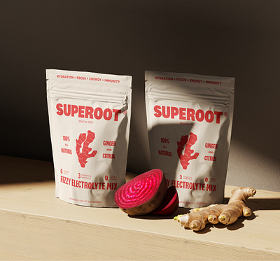 Superoot branding packaging