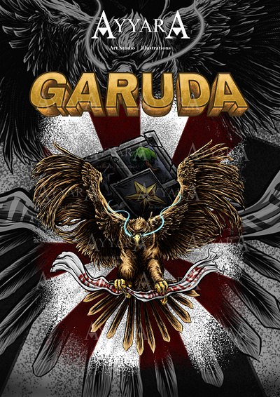 Garuda illustration apparel art artwork clotes clothing design digital digital art digital illustration fantasy garuda garuda illustration illustration illustration art kita garuda poster symbol tshirt