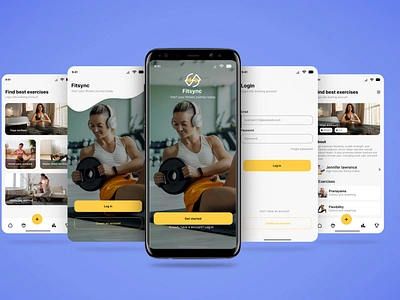 Fit sync branding design ensuesoft figma fitness fitnessapp graphic design illustration logo ux vector