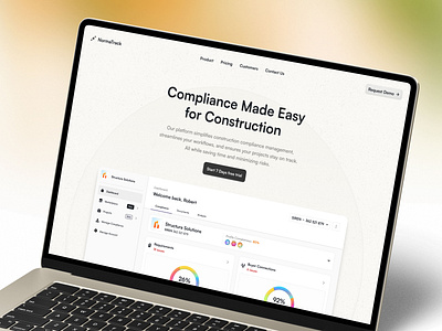 Construction Compliance - Hero Design bordeaux clean compliance construction design figma french designer hero interface design landing page saas simple ui website