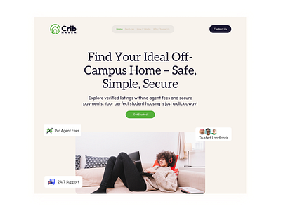 Student Housing Booking Website homes housing landing page lodges product design product designer student u ui uiux website design