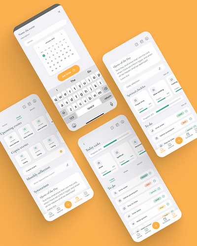 Screens - Digital Planner design interaction design mobile app planner screens ui ux ui