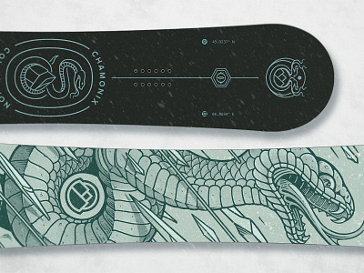 Guardian of the Mountain board art design drawing graphic design icon design iconography illustration linework monoline mountain serpent snake snowboard snowboard art snowboarding