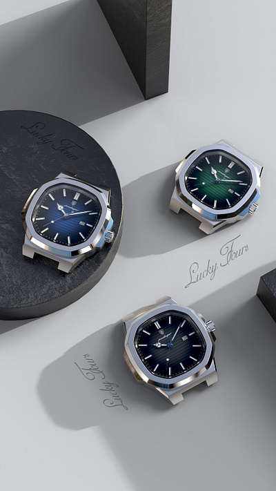 3D Product Design & Rendering - Lucky Fours Watch brand 3d 3d art 3d mockup 3d modeling 3д animation blender branding graphic design illustration label design logo motion graphics packaging design product design render rendering ui watch watch mockup