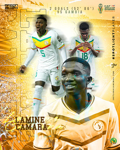 Lamine Camara Football flyer Design african sports cup of nations football football designs football flyer senegal sports sports designer