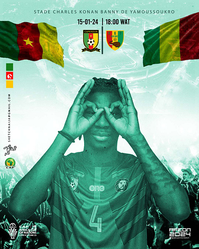 Cameroun VS Guinea Football tournament design afcon cameroun designs football football flyer guinea soccer soccer designs