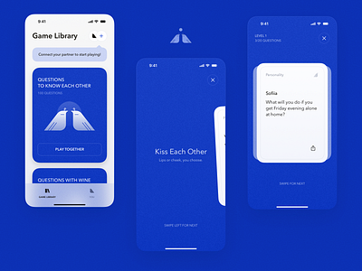 Mobile App for Couples app cards clean couples game illustration mobile relationship ui