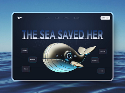 Whale - The sea saved her animation dribbble protectouroceans ui ux design website whale