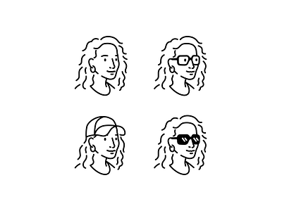 Profile picture illustration avatar cap cartoon character clean face glasses hair head illustration illustrations line line art line illustration minimalistic profile profile pic profile picture sunglasses vector