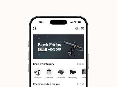 Daily UI #036 - Special offer 40 off app astronomy blackfriday challenge coupon daily dailyui design discount ecommerce mobile offer special offer telescopes ui ux