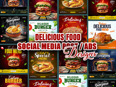 Delicious Food Social Media Post Design For Restaurant. advertısıng food social media food social media post media post social social media social media design social media post social post