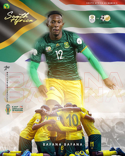 South African Team Football Tournament Flyer afcon africa african football capetown championships cup of nations design football football flyer johannesburg mamelodi sundowns pretoria soccer south africa