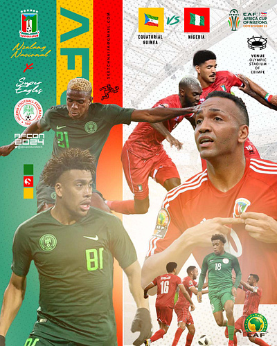 Equatorial Guinea VS Nigeria Football Flyer abuja equatorial guinea flyer football lagos nigeria soccer sports design