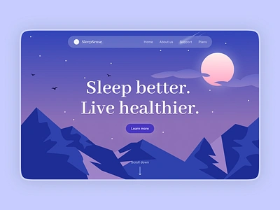 Track your sleep with Sleepsence – landing page design design illistration landing page logo typography ui ux web design