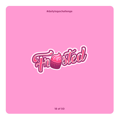 Cupcake Logo - #dialylogochallenge branding cupcake design frosted fun graphic design illustrator logo pink purple sweet treat typography vector