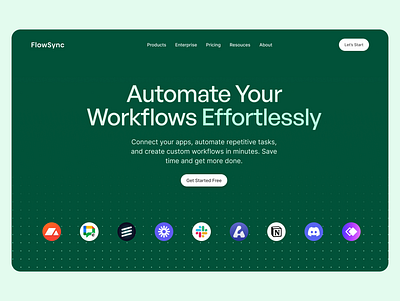 Effortless Workflow Automation UI app automationplatform clean landing page minimalist modern moderndesign saas saas landing page saasdesign shot simple ui uiux web design web design ui