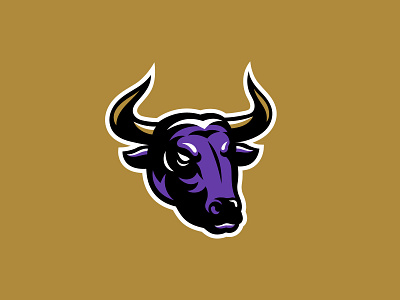 Fierce Purple Bull aggressive bull head bold horned animal icon branding symbol bull logo graphic design minimalist bull concept modern mascot design power and strength logo purple animal logo sports team emblem