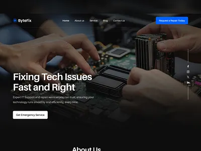 ByteFix – The Perfect Solution for Tech Service Professionals! branding company computer design framer it logo minimal modern professional repair service shop solution tech store technology techservices ui ux website