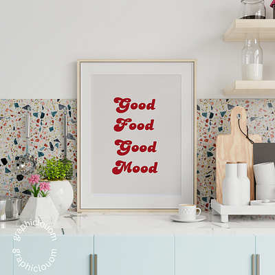 Good Food Good Mood Wall Art Print decor art design etsy graphic design print wall wall art