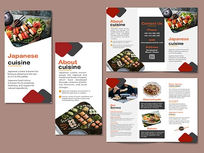 Trifold Brochure Design adobe illustrator branding brochure creative design facebook post food graphic design instagram post japanese trifold brochure design print product design social media template trifold brochure trifold brochure design trifold mockup