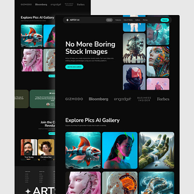 AI Art Generator Website ai generator ui ux web design